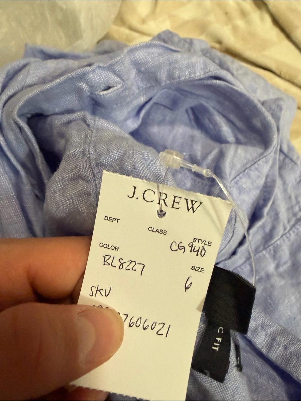 J crew French blue Garçon classic shirt in Baird McNutt Irish linen - Picture 5 of 5